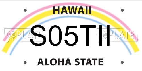 S05TII Hawaii License Plate