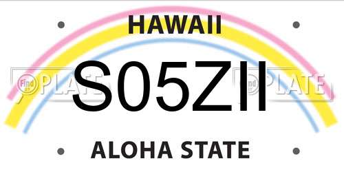 S05ZII Hawaii License Plate