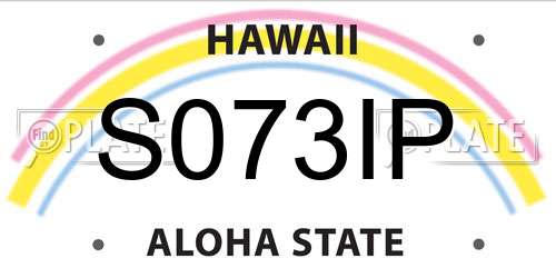 S073IP Hawaii License Plate