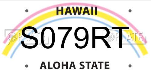 S079RT Hawaii License Plate