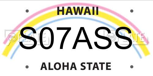 S07ASS Hawaii License Plate