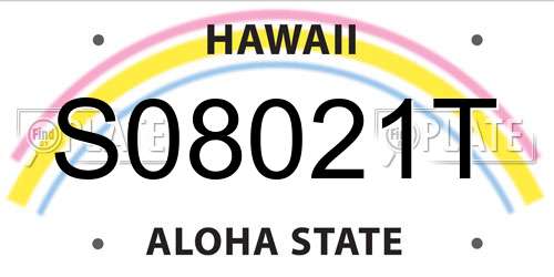 S08021T Hawaii License Plate
