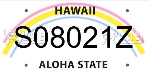 S08021Z Hawaii License Plate