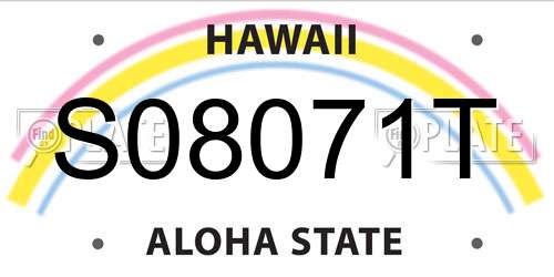 S08071T Hawaii License Plate