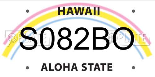 S082BO Hawaii License Plate