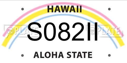 S082II Hawaii License Plate