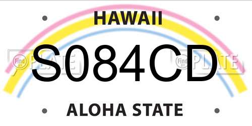 S084CD Hawaii License Plate