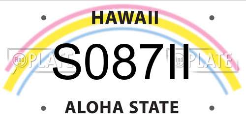 S087II Hawaii License Plate