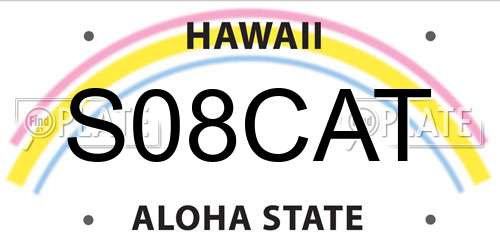 S08CAT Hawaii License Plate