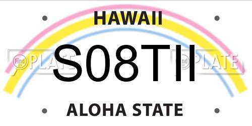S08TII Hawaii License Plate