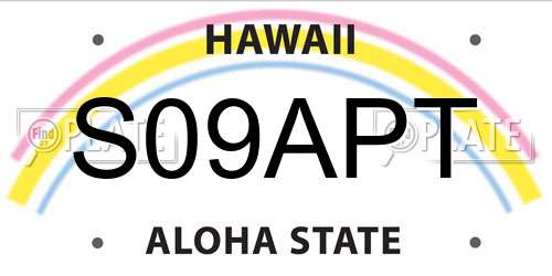 S09APT Hawaii License Plate