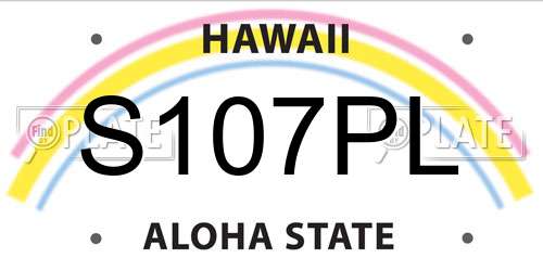 S107PL Hawaii License Plate