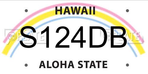 S124DB Hawaii License Plate