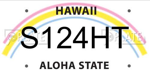 S124HT Hawaii License Plate