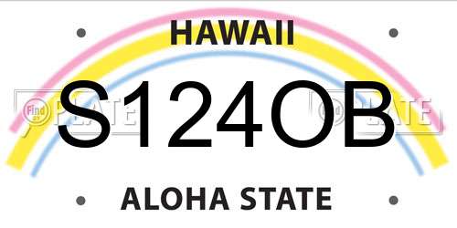 S124OB Hawaii License Plate