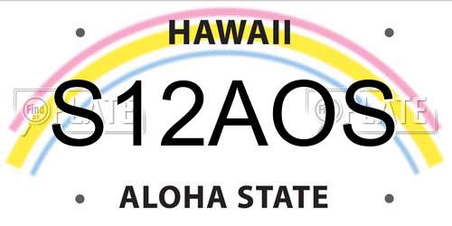 S12AOS Hawaii License Plate