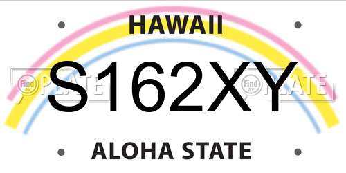 S162XY Hawaii License Plate