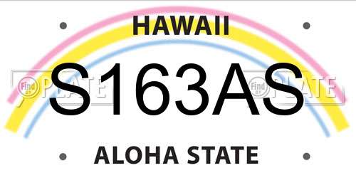 S163AS Hawaii License Plate