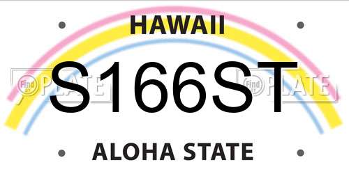 S166ST Hawaii License Plate
