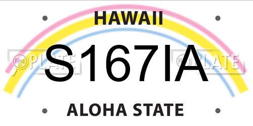 S167IA Hawaii License Plate