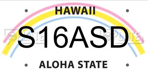 S16ASD Hawaii License Plate