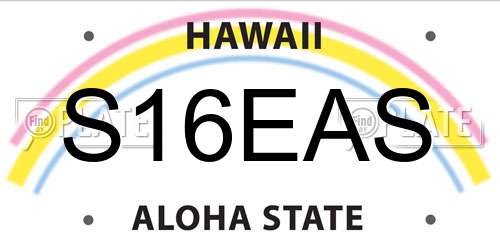 S16EAS Hawaii License Plate