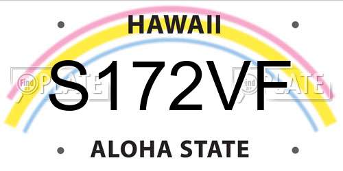 S172VF Hawaii License Plate