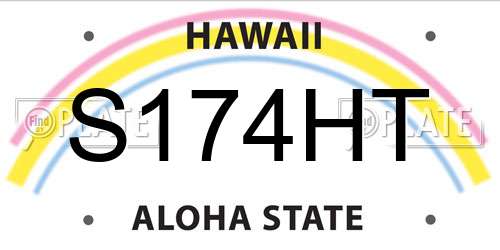 S174HT Hawaii License Plate
