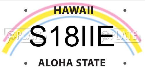 S18IIE Hawaii License Plate