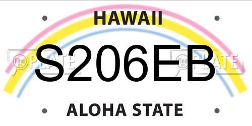 S206EB Hawaii License Plate