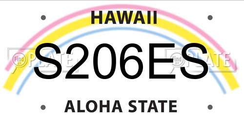 S206ES Hawaii License Plate