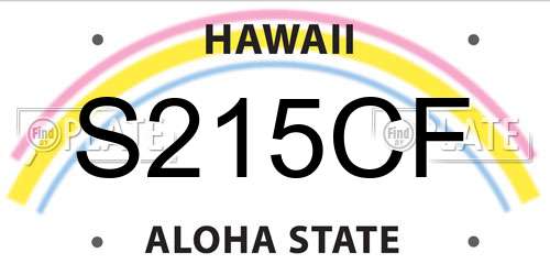 S215CF Hawaii License Plate