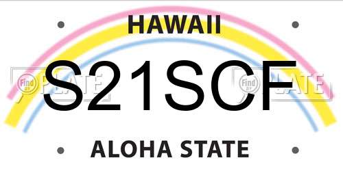 S21SCF Hawaii License Plate