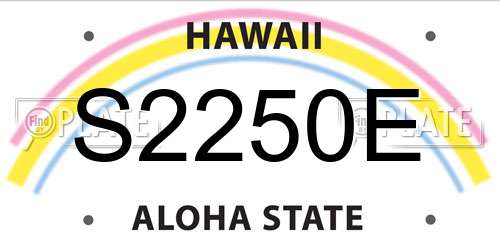 S2250E Hawaii License Plate