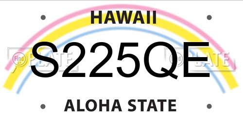 S225QE Hawaii License Plate