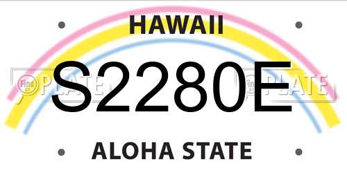 S2280E Hawaii License Plate