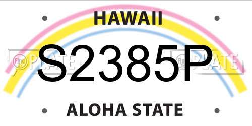 S2385P Hawaii License Plate