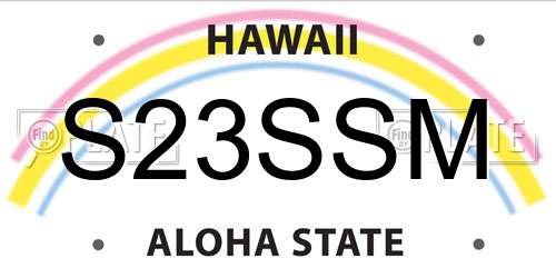 S23SSM Hawaii License Plate