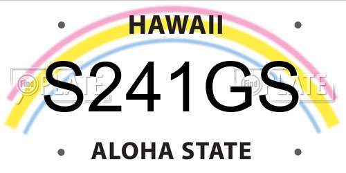 S241GS Hawaii License Plate