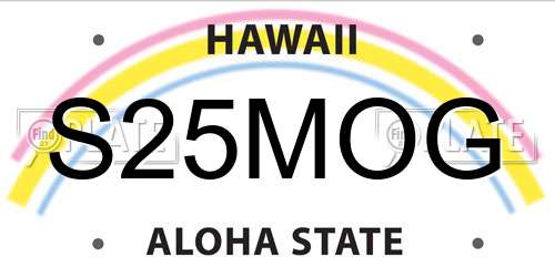 S25MOG Hawaii License Plate