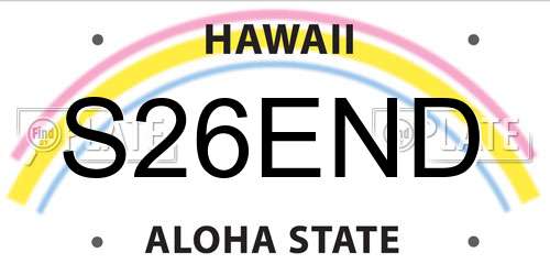 S26END Hawaii License Plate