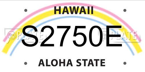 S2750E Hawaii License Plate
