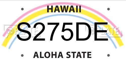 S275DE Hawaii License Plate