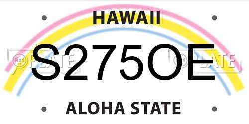 S275OE Hawaii License Plate
