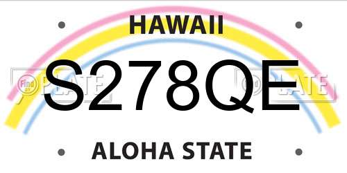 S278QE Hawaii License Plate