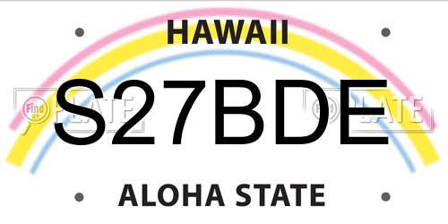 S27BDE Hawaii License Plate