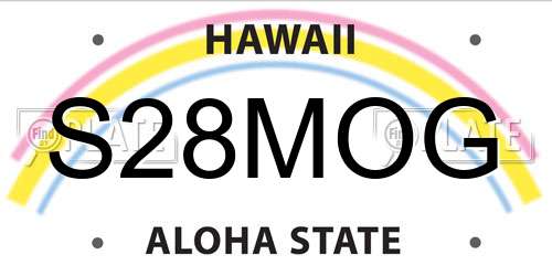 S28MOG Hawaii License Plate
