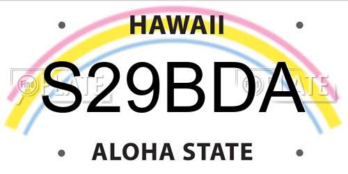 S29BDA Hawaii License Plate