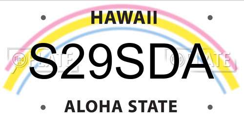 S29SDA Hawaii License Plate