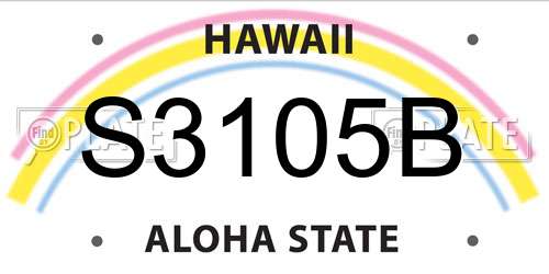 S3105B Hawaii License Plate